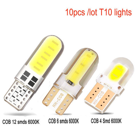 Ampoule Led T10 COB 4/6/12 smd, pour intérieur de voiture, Canbus sans erreur, blanc 5730, 12V, 10 pièces/lot ► Photo 1/6