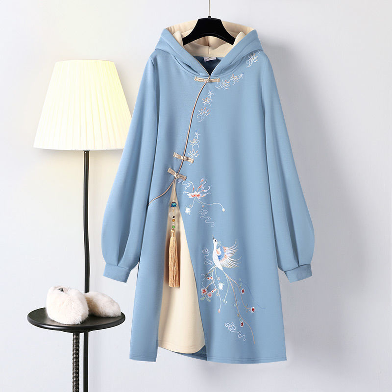 Robe de printemps pour femmes, Style traditionnel chinois, Cheongsam Hanfu, costume Tang brodé amélioré, sweat-shirt à capuche, 2022 ► Photo 1/6