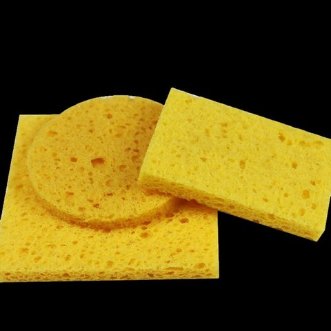 Éponge de nettoyage résistante à hautes températures jaune réutilisable de 5/10 pièces appropriée aux fournitures de nettoyage électriques de fer à souder ► Photo 1/5