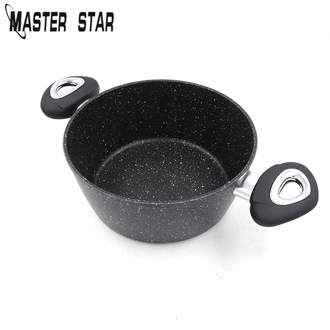 Master Star casserole en granit à revêtement de points, Pots en Stock avec couvercle en verre, Pot à soupe à chauffage rapide, ustensiles de cuisine de haute qualité, 3-6L ► Photo 1/6