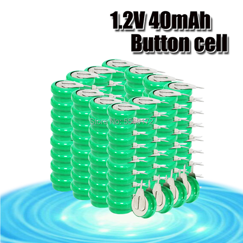 10-100pc 1.2V 40mAh Ni-MH Ni MH Batteries avec broches batterie bouton Rechargeable ► Photo 1/6