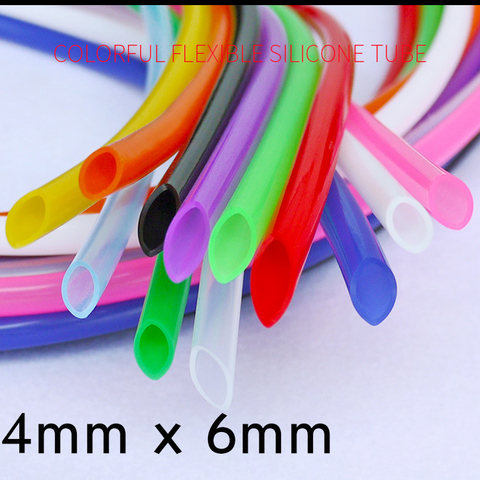 4x6 Silicone Tube ID 4mm OD 6mm 1 mètre Flexible en caoutchouc tuyau épaisseur 1mm de qualité alimentaire tuyau connecteur d'eau ► Photo 1/5