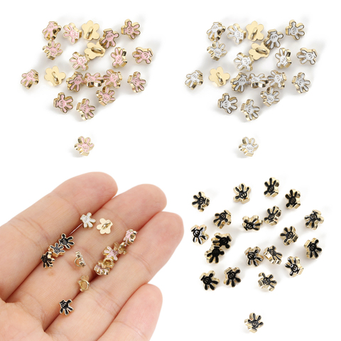 Mini boucle à boutons en métal 6mm, 20 pièces, vêtements de poupée, bricolage, motif de paume, décoration, boucles pour vêtements de poupée 1/6, accessoires de couture ► Photo 1/6