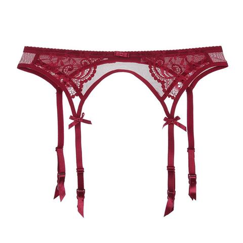 Varsbaby – porte-jarretelles en dentelle brodée, sexy, de haute qualité, avec nœud noir/blanc/rouge, pour femmes, collection S-XL ► Photo 1/6