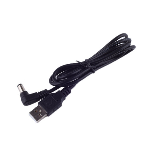 Prise d'alimentation USB à Angle droit en L, 5.5x2.5mm/DC 5.5x2.5, blanc et noir, avec connecteur de cordon, câble USB ► Photo 1/5