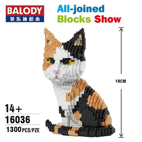 Balody 16036 chat modèle Animal Mini blocs de diamant construction bricolage jouets éducatifs dessin animé anniversaire cadeaux de noël ► Photo 1/1