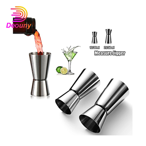 DEOUNY – Double Jigger de mesure pour Cocktail, barman, en acier inoxydable, pour mesurer le vin, tasse de boisson, outils de Bar de cuisine ► Photo 1/6