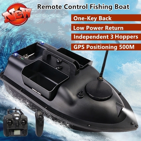GPS intelligent retour poisson trouveur RC bateau de pêche croisière GPS positionnement 500M contrôle indépendant 3 trémies LCD écran RC appât bateau ► Photo 1/6