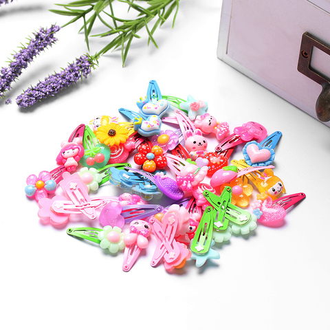 20/10 PCS Mix Couleur Styles Fleur Épingles À Cheveux de Bande Dessinée Belle Enfants Filles 3 cm Multicolore Pince à Cheveux Bande De Cheveux accessoires ► Photo 1/6