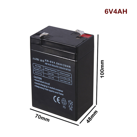 6V 4AH batterie plomb acide Rechargeable Batteries de stockage alimentation pour enfants voiture bureau lampe LED lumières balances électroniques ► Photo 1/2