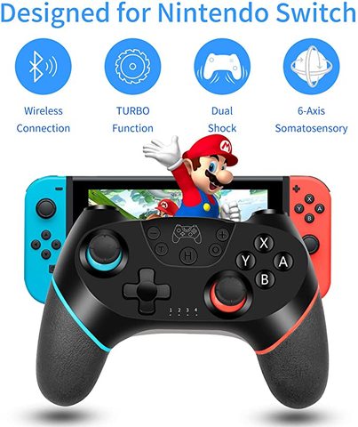 Manette de jeu sans fil Bluetooth pour commutateur Nintend Pro NS Pro manette de jeu manette de jeu manette de jeu avec poignée 6 axes ► Photo 1/6