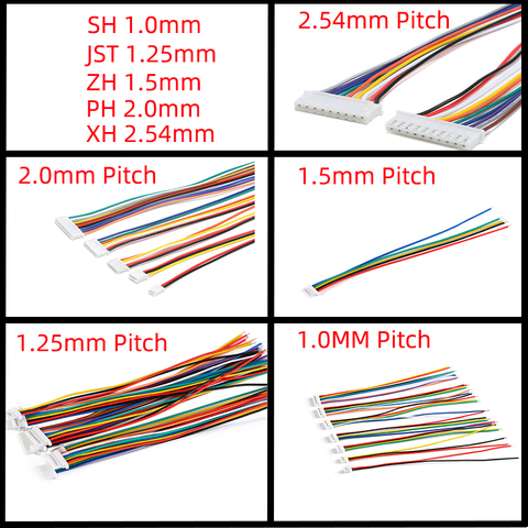 10 pièces 1.0 1.25 1.5 2.0 2.54 SH/JST/ZH/PH/XH 1.0MM 1.25MM 1.5MM 2.0MM 2.54MM connecteur femelle avec fil 2PIN /3/4/5/6/7/10P ► Photo 1/6