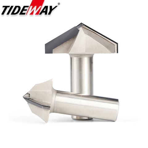 Tideway – mèche de routeur de Type V pour bois, tige en diamant de 1/2 pouces, revêtement CVD, pour le travail du bois, fraise PCD, fraises CNC, 1 pièce ► Photo 1/6