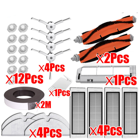 Kit de pièces de rechange pour nettoyeur Robot Xiaomi 1S Roborock S50 S51, chiffon de vadrouille humide, filtre, brosse latérale, brosse en rouleau ► Photo 1/5