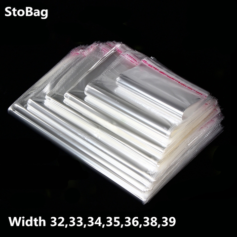 StoBag-sacs en plastique Transparent 100 pièces, auto-adhésif, OPP, sacs à poussière pour vêtements en Cellophane refermable, sac cadeau Transparent ► Photo 1/6