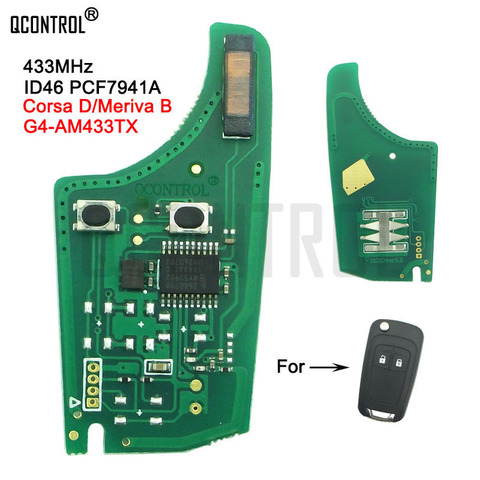 QCONTROL – Circuit imprimé pour clé télécommande de voiture, pour Opel/Vauxhall Corsa D 2007 +, Meriva B 2010 + avec puce PCF7941 ► Photo 1/1