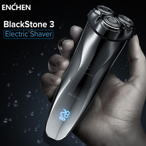 ENCHEN rasoirs électriques rasoir Blackstone 3 Machine à raser pour hommes tondeuse à barbe Triple lame Rechargeable humide-sec double usage ► Photo 1/6