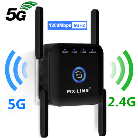 Répéteur WiFi 5G sans fil, extension longue portée de 1200 mbps, amplificateur de Signal Internet pour la maison ► Photo 1/6