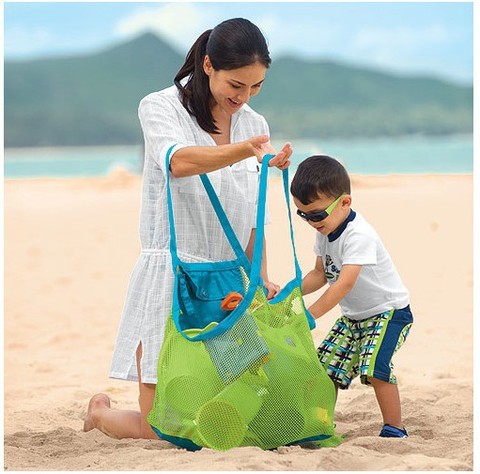 Jouets de plage pour enfants en plein air sac de rangement rapide creuser outil de sable sac de rangement d'encombrement sac de plage Portable pliable sac de natation ► Photo 1/6