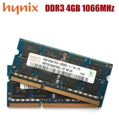 Hynix – barrette de RAM DDR3 2 go ou 4 go pour pc portable, Module de mémoire vive SODIMM, fréquence 8500 Mhz, norme PC3 1066 S ► Photo 1/4