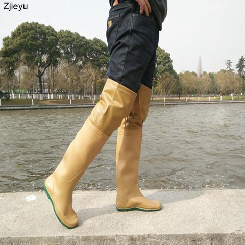 Bottes de pluie hommes caoutchouc Wellies bottes de pêche souples bottes de pluie lavage Bot pour voiture bottes de pluie Galoshes hommes bottes au genou ► Photo 1/1