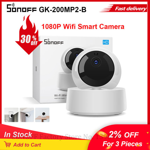 SONOFF – caméra de Surveillance intelligente sans fil IP GK-200MP2-B P HD 1080, wi-fi, système de sécurité IR 360, babyphone vidéo, alarme, pour maison connectée, ► Photo 1/6