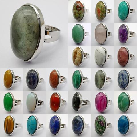 Bague ovale en pierre cornaline, Labradorite, Unakite, péridot, Rhodonite, Howlite, bijou pour femmes, taille 8, cadeau 1 pièce ► Photo 1/6