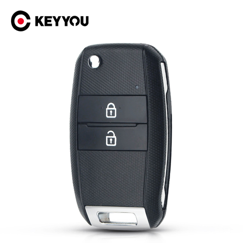 KEYYOU – coque de clé télécommande pliable à 2 boutons pour Kia K3 K5, couvercle vierge pour clé de voiture, lame HY18 non coupée ► Photo 1/6