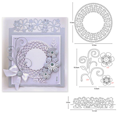 Artisanat matrices métal découpe matrices découpé fleur dentelle cercle cadre Scrapbooking matrices papier couteau moule lame poinçon steencils matrices ► Photo 1/6