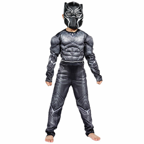 Déguisement panthère noire pour enfants, Costume d'halloween de capitaine de guerre civile Marvel, Costume de super-héros Cosplay ► Photo 1/6