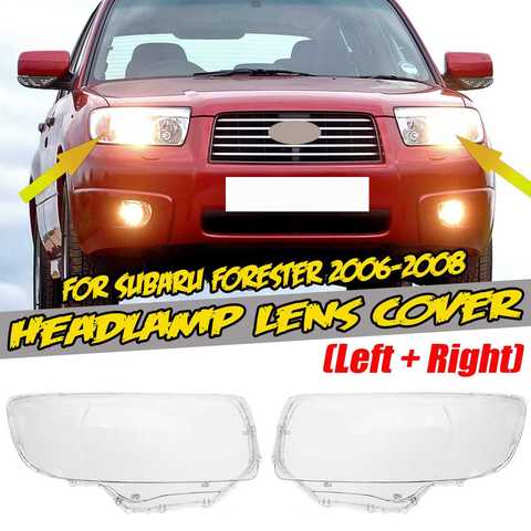 Une paire de voiture avant phare phare lentille couverture tête lumière lampe coquille pour Subaru pour Forester 2006 2007 2008 SU2503119 SU2502119 ► Photo 1/6