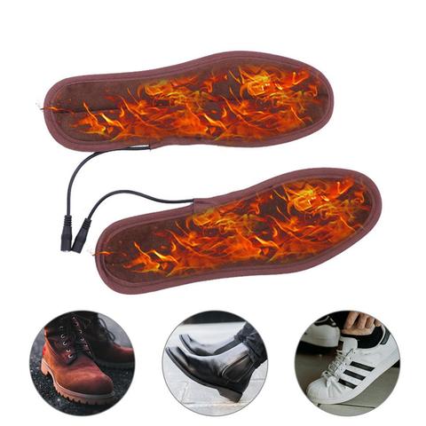 Semelles chauffantes USB pieds plus chaud chaussette coussinet doux peluche électrique semelles chauffantes hiver Sports de plein air pieds semelles chauffantes ► Photo 1/6