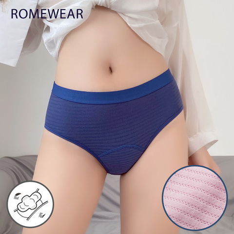 Culotte menstruelle en maille de coton pour femmes, sous-vêtement physiologique anti-fuite, grande taille, Lingerie féminine ► Photo 1/6