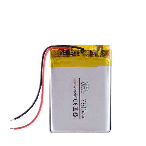 Cellules Lithium-polymère LiPo, rechargeables, 3.7V, 750mAh, 503337, pour Mp3Mp4, Mp5, DIY, PAD, E-book, bluetooth ► Photo 1/6