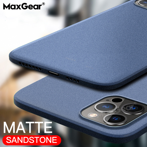 Coque mate en grès Ultra-mince pour iPhone 11 12 Pro Max gommage couverture arrière souple pour iPhone 6S 7 8 XR XS Max Plus étuis de téléphone mince ► Photo 1/6