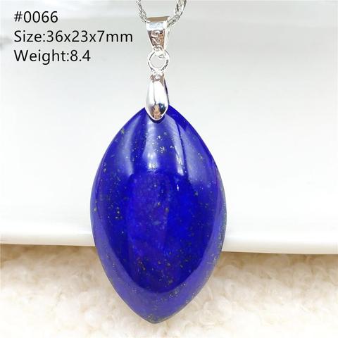 Véritable naturel bleu Royal Lapis Lazuli pendentif pour femmes hommes goutte d'eau ovale cristal amour cadeau collier AAAAA ► Photo 1/6