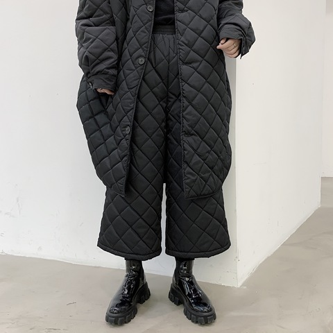 Pantalon Kimono pour hommes d'hiver en coton épais rembourré, style japonais, droit, pantalon de rue, Hip Hop, jambes larges, pantalon Harem en diamants ► Photo 1/5