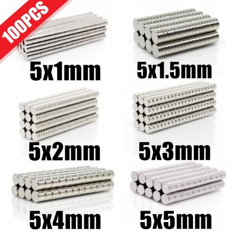 100 pièces Mini petit N35 rond aimant 5x1 5x1.5 5x2 5x3 5x4 5x5mm néodyme aimant Permanent NdFeB Super fort aimants puissants ► Photo 1/6