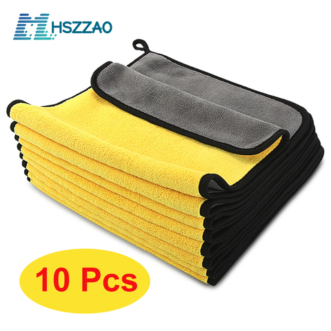 Lot de serviettes microfibres extra-douces pour nettoyage de voiture, 3/5 ou 10 pièces, tissu de séchage pour maintenance esthétique, ne raye jamais ► Photo 1/6