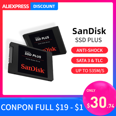 SanDisk PLUS – disque dur interne SSD, avec capacité de 120 go, 240 go, 480 go, 2.5 go, msata, sata 3, pour ordinateur portable, tablette, mac, PC ► Photo 1/6