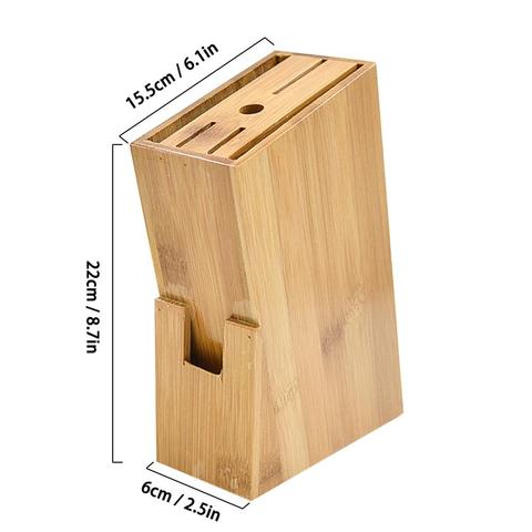 Bois cuisine porte-couteau bambou ciseaux baguettes Gadget étagère de rangement étagère couteau bloc support organisateur accessoires ► Photo 1/6