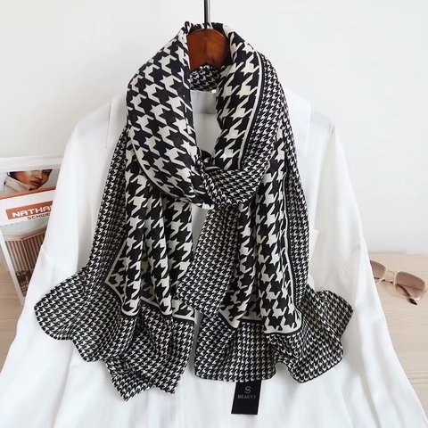 2022 nouveau design marque femmes écharpe mode impression coton printemps hiver chaud foulards hijabs dame pashmina foulard bandana plaid ► Photo 1/6