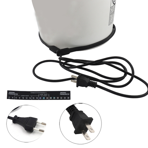 Ceinture chauffante de Fermentation pour brassage à domicile, pour bière, vin, spiritueux, seau de Fermentation en plastique de 30 watts, prise ue/US 220V, ajustable ► Photo 1/6