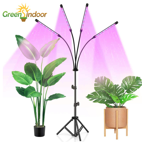 Lampe horticole de croissance Led avec trépied, spectre complet, éclairage pour plantes/fleurs/sol, intérieur, avec minuterie et adaptateur secteur ► Photo 1/6