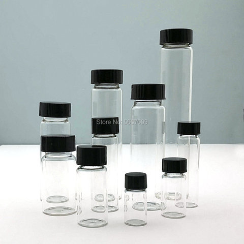 Flacon en verre Transparent de 2ml à 60ml, flacon de réactif de laboratoire, petits flacons de médicaments transparents pour expérience chimique ► Photo 1/6