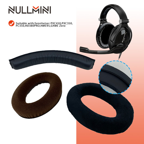 Null mini – oreillettes de remplacement, pour Sennheiser PXC450 PXC350 PC350 HD380 PRO HME95 G4ME Zero, manchon d'écouteurs ► Photo 1/6