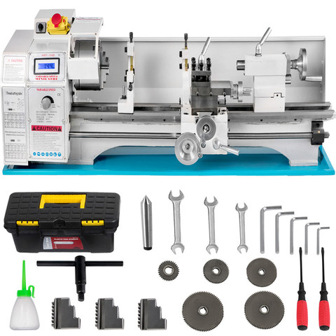 Tour à métaux 8.7x29.5 pouce/220x750MM Mini tour à métaux 1.1KW vitesse infiniment Variable Mini tour Machine écran LED avec outil ► Photo 1/6