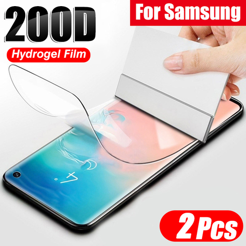 2 Pièces 200D Hydrogel Film Pour Samsung Galaxy S21 S20 S10 S9 S8 Plus Note 20 10 9 Plus Protecteur D'écran Pour Samsung S20 Ultra Film ► Photo 1/6