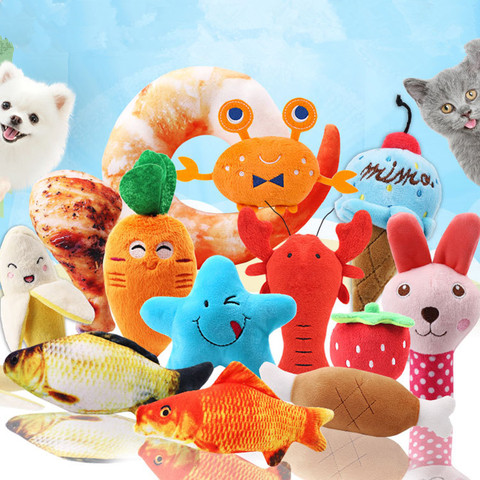 Jouets pour animaux de compagnie, animaux de fruits, dessin animé, chien, jouet en peluche, mignon, Puzzle pour chiens, chat, à mâcher, couineur, 1 pièce ► Photo 1/6