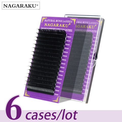 NAGARAKU – extensions de cils individuels en Faux vison, courbure J B C D, toutes tailles, 6 étuis ► Photo 1/6